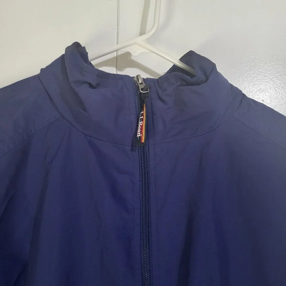 L.L. Bean Women's 2XL Lightweight Windbreaker Navy Blue Nylon Jacket Vintage VTG - Picture 5 of 11